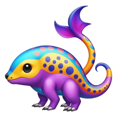 colorful vibrant Fakémon-creature with random markings sticker