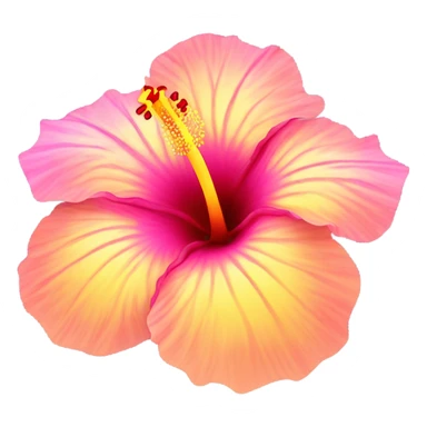 yellow and pink hibiscus flower sticker