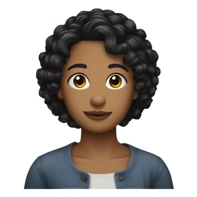 one single strand of short curly black hair sticker