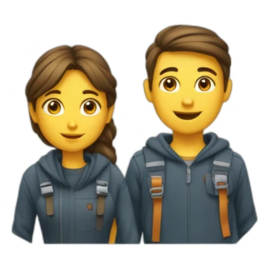 Garçon et une fille font des câlins sticker