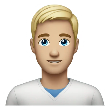 male portrait with short hair and blue eyes sticker