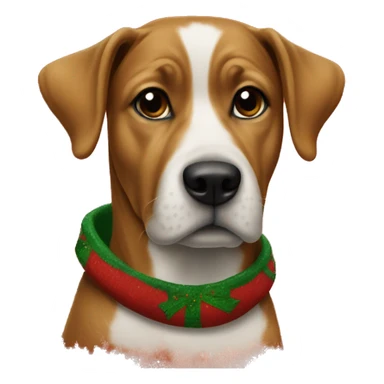 Dog wearing Christmas sweatshirt sticker