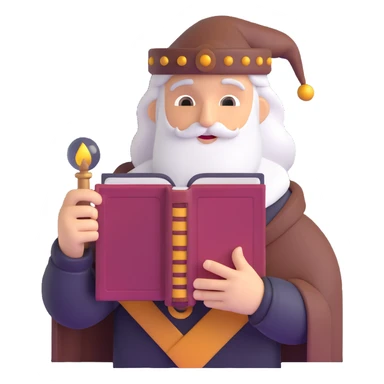storyteller with magical book sticker