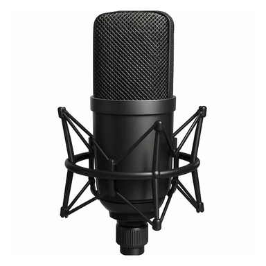 a music studio microphone, detailed, professional, modern design, isolated on white, no background sticker