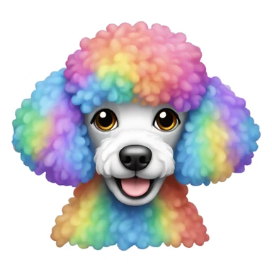 Rainbow colored poodle sticker