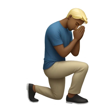 blonde man kneeling praying  sticker