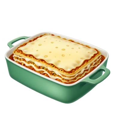 lasagna with parsley and melting cheese in a baking dish sticker