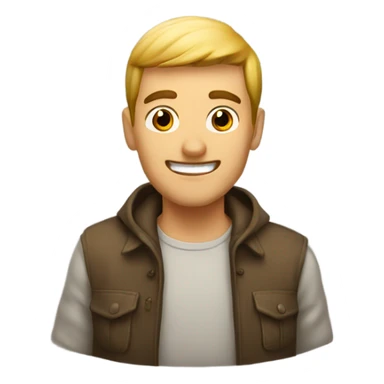 Guy taking mushrooms sticker