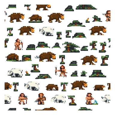 caveman hunting sticker