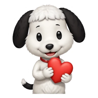 snoopy con un corazón entre los brazos  sticker