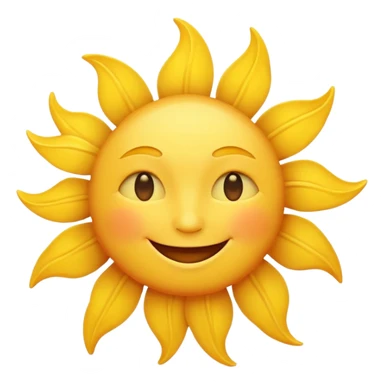 A happy sun emoji sticker