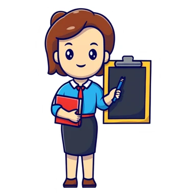 full body female teacher with blackboard sticker