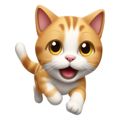 a cute cat on the run sticker