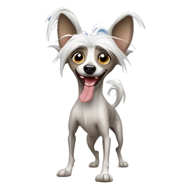 Dancing and funny chinese crested dog sticker