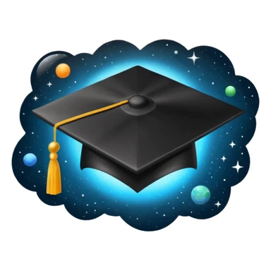 Graduation Cap in aSpace sticker