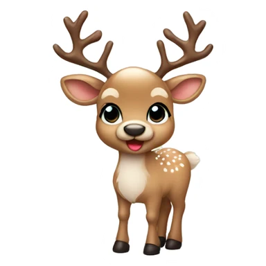 baby reindeer with bows sticker