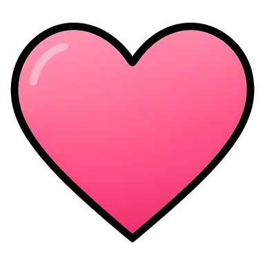 pink ombre heart icon, soft gradients, rounded edges, contemporary look sticker