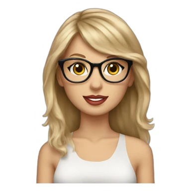 taylor swift with glasses on sticker