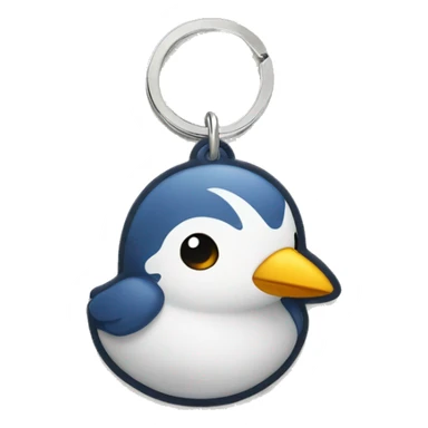 an cute keychain with a baby bird imprint on it  sticker