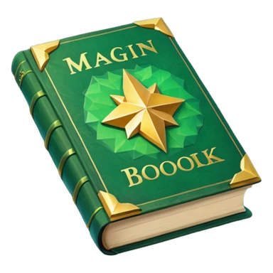 fantasy magic green book low poly sticker