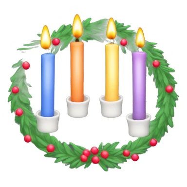 Boho Advent wreath with four candles sticker