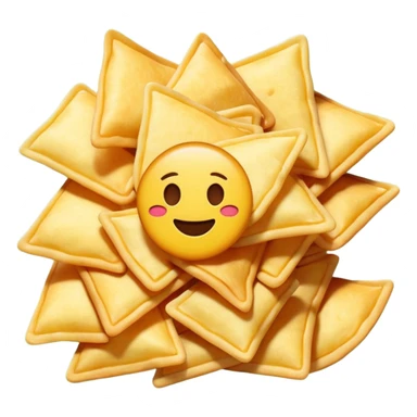 A lot of emojis all different in colors and style but all of them related to chips and chips packs and all of them on a green background sticker