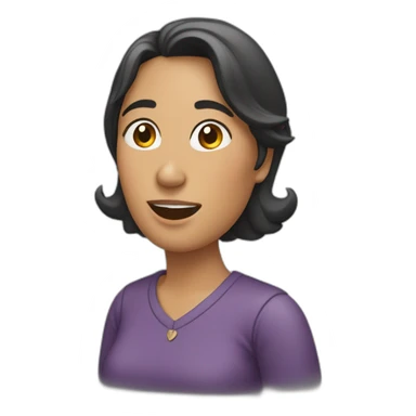 Una mujer mirando para arriba preguntando sticker