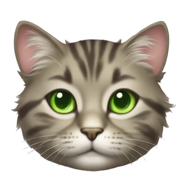 Fluffy tabby cat with light green eyes sticker