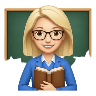 light teacher holding books sticker