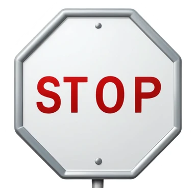 white stop sign sticker