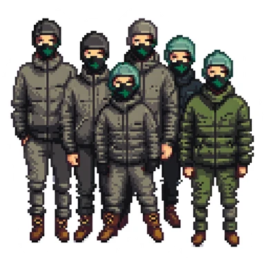 group of men with black ski masks sticker