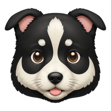 Mixed breed dog black with white belly  sticker