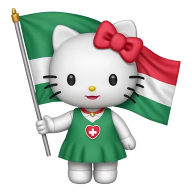 Hello kitty holding somaliland flag sticker