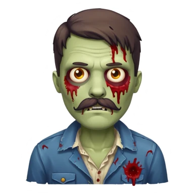 zombie with mustache sticker
