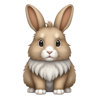 lionhead light brown, grey and white rabbit full body sticker