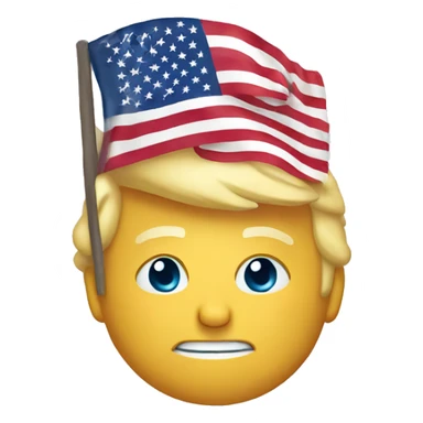 Trump hugging the American flag sticker