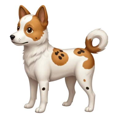 White dog with brown spots with ONLY three legs, from the side. It DOES NOT have four legs. ONLY THREE LEGS  sticker