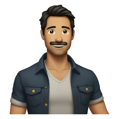 man with dark hair no facial hair dancing sticker