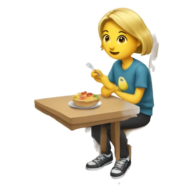 Jenna is sitting in a chair at school eating lunch alone  sticker