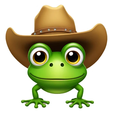 Frog holding a cowboy hat on his head sticker