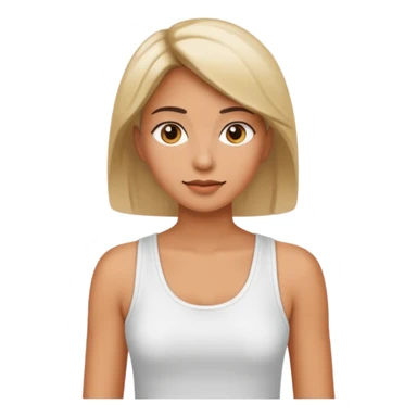 Adult woman, wearing a sleeveless tank top, potrait
 sticker