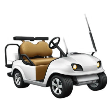 Golf cart with a supercharged v 8 sticker