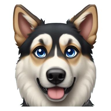 German shepherd husky sticker