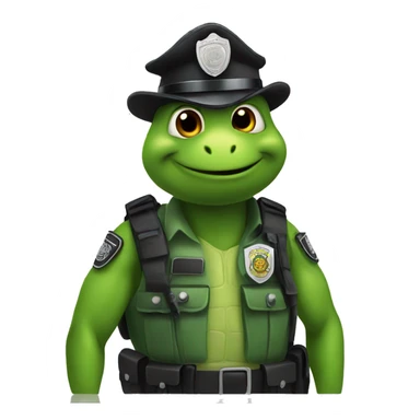 turtle policeman sticker