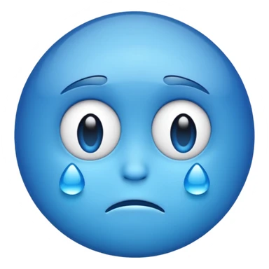 A realistic sad emoji that is color blue sticker