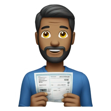 Man holding a receipt  sticker