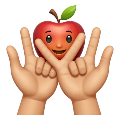 A 3D Apple-style emoji showing two different cartoon hands clapping together in a fun "high five / slap" gesture, only hands visible, with small motion lines and cheerful energy around, colorful and playful design sticker