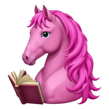 pinkn horse with book sticker