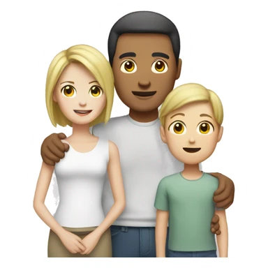 Asian dad and white mom with white teenager  sticker