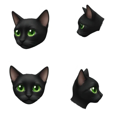 Green eyed black cat sticker